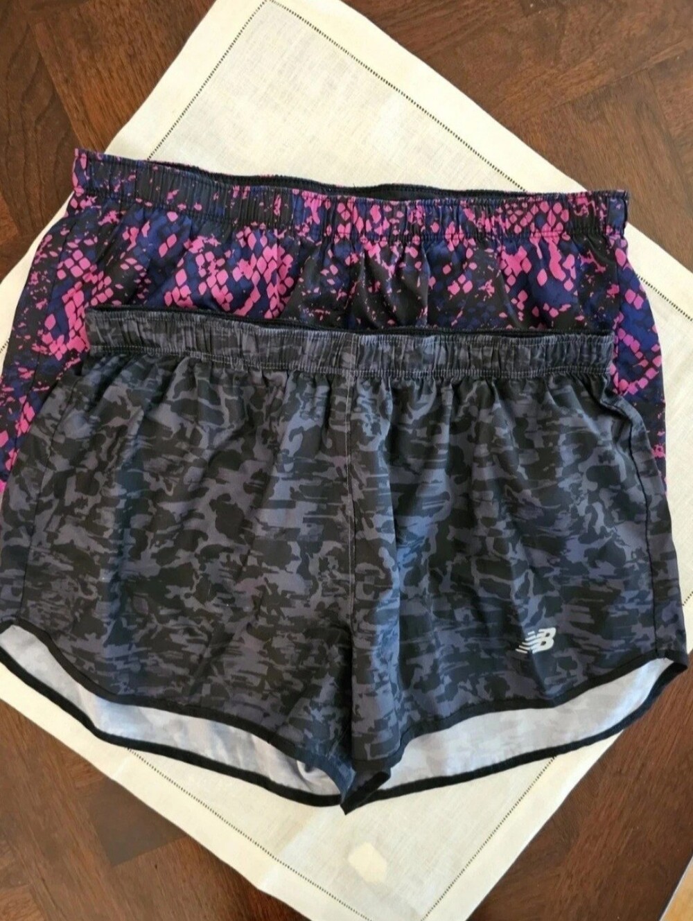 New Balance Women’s Running Shorts - Black/Gray & Pink Print